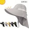 1PC UPF50+ Wide Brim Sun Hat with Neck Flap for Men & Women Outdoor Protection Safari Cap Summer Breathable Hiking Fishing Hats
