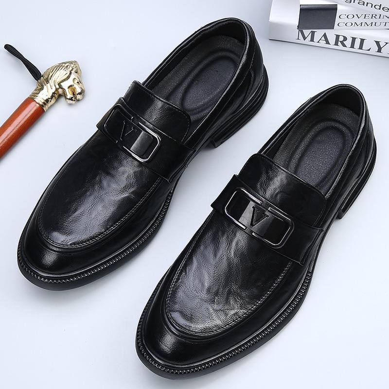 Autumn British Leather Shoes Men's New Formal Soft-soled Men's Shoes Business One-pedal Versatile Casual Leather Shoes Men
