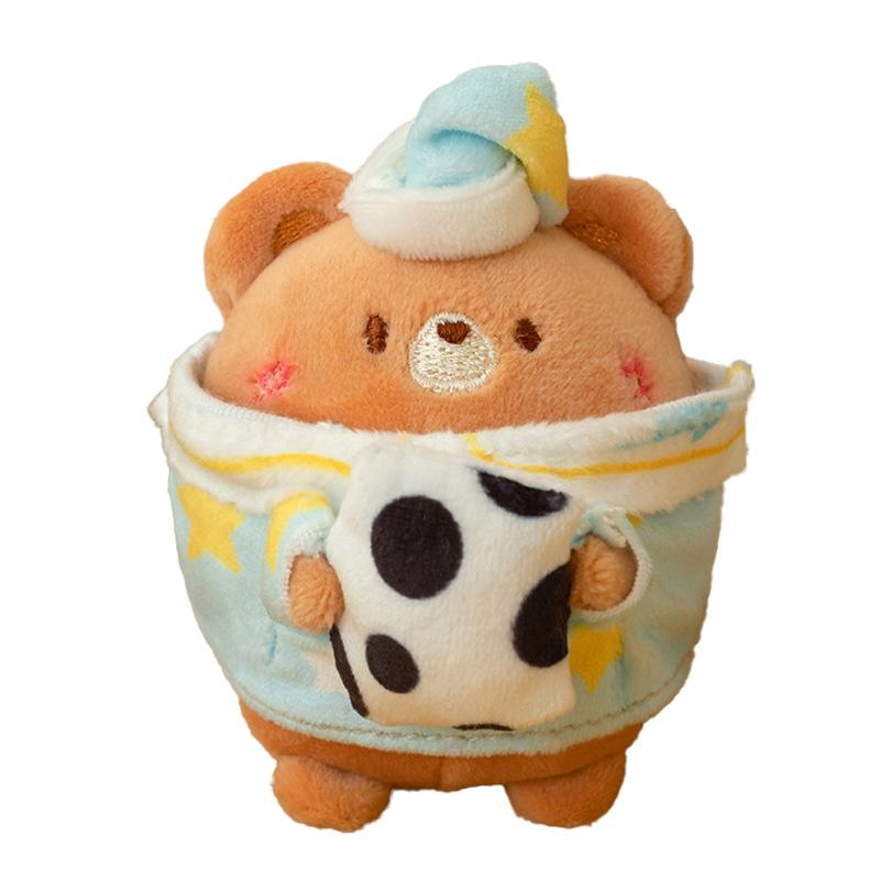 Cartoon Cute Good Night Piglet Fox Puppy Rabbit Koala Bear Plush Pendant Bag Keychain