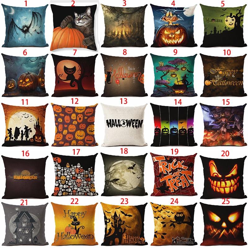 18" Cotton Halloween Linen Throw Pillow Case Cushion Cover Party Home Decor Sofa
