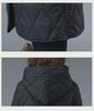 Women's Hooded Diamond-Quilted Winter Jacket 2024 - Solid Color, Warm Cotton, Long-Sleeved.