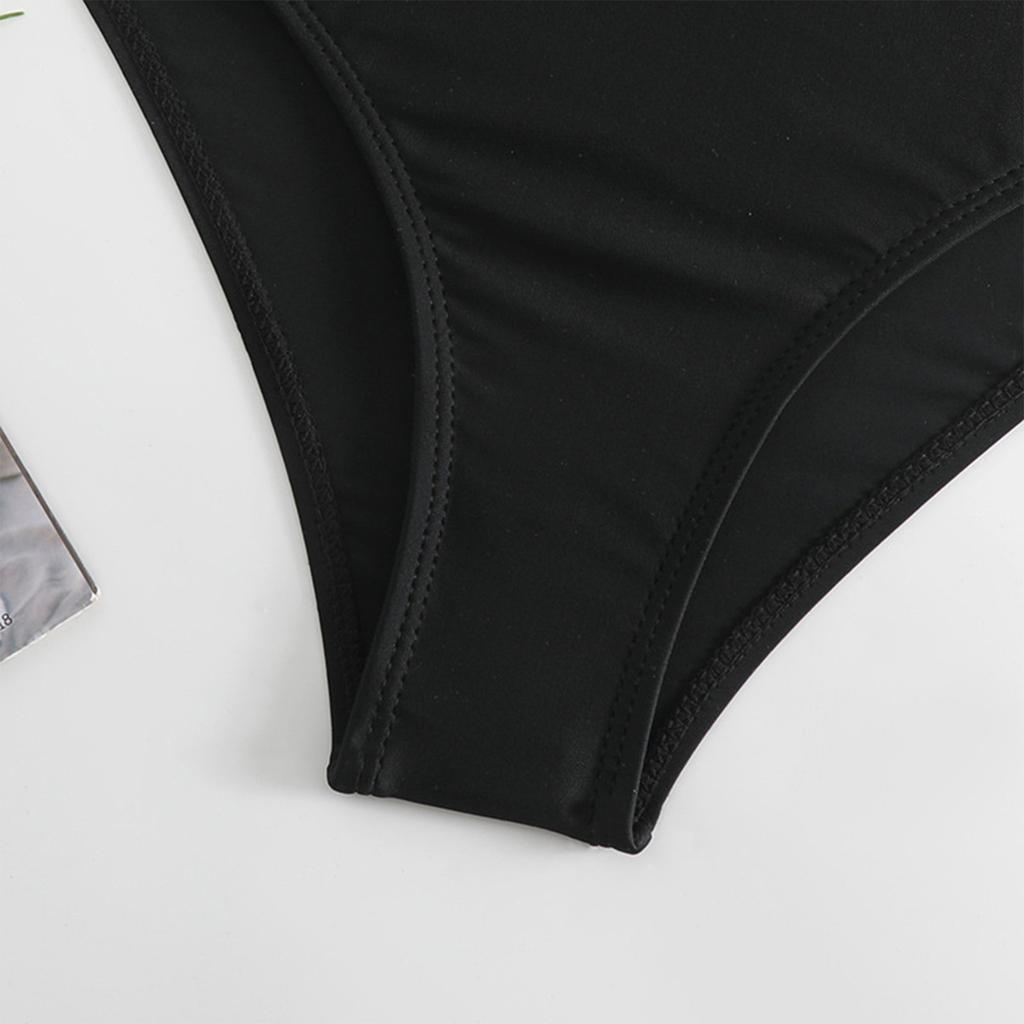 Printed Neck Hanging Split Bikini Slimming Multi Colored Women's Swimsuit