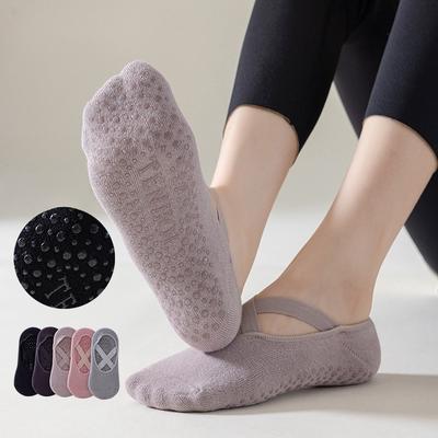 Anti Slip Yoga Socks Pilates Socks Women's Floor Professional Sports Straps Spring and Summer Cotton Amazon Foreign Trade Sports Socks