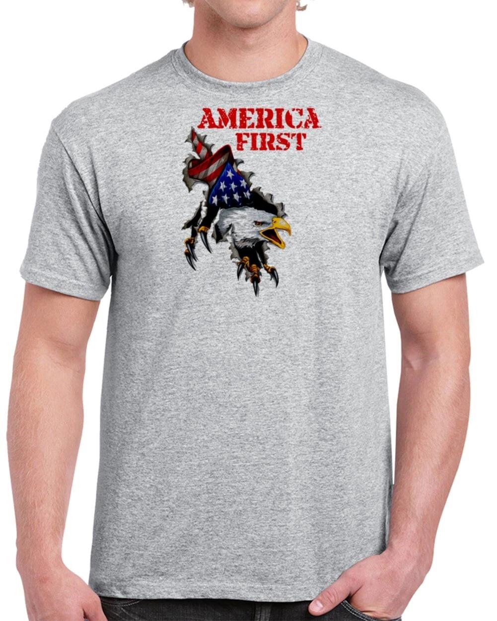 

America First Stars And Stripes Screaming Bald Eagle Flag Premium Gift T Shirt M