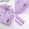 BITCED Women's Studded Leather Jacket Spring/Autumn Long-Sleeved Stand-Collar Fashion Jacket