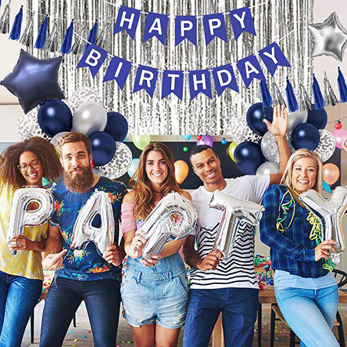 Navy Blue Night Blue Balloon Combination Package Ink Blue Series Set Birthday Party Graduation Decoration
