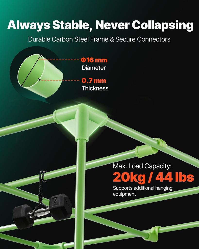 Indoor Grow Tent, 80 x 80 x 180 cm, 600D High Reflective Mylar, Indoor Plant Tent with Observation Window, Floor Tray & Zipper, Heavy Duty Growing
