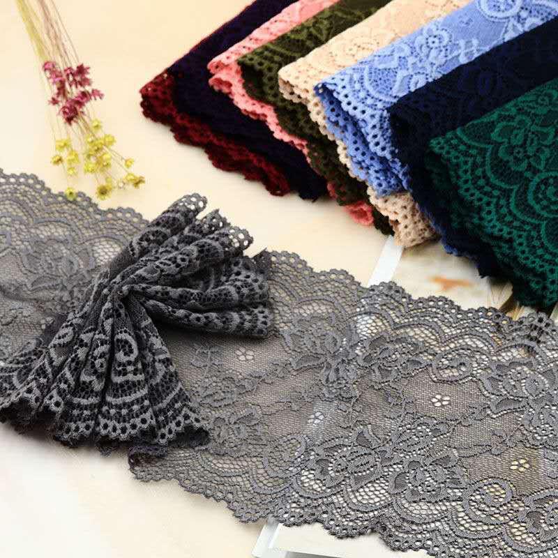 15cm Wide Soft Elastic Lace Trim for Skirts - Multi-color Options Available