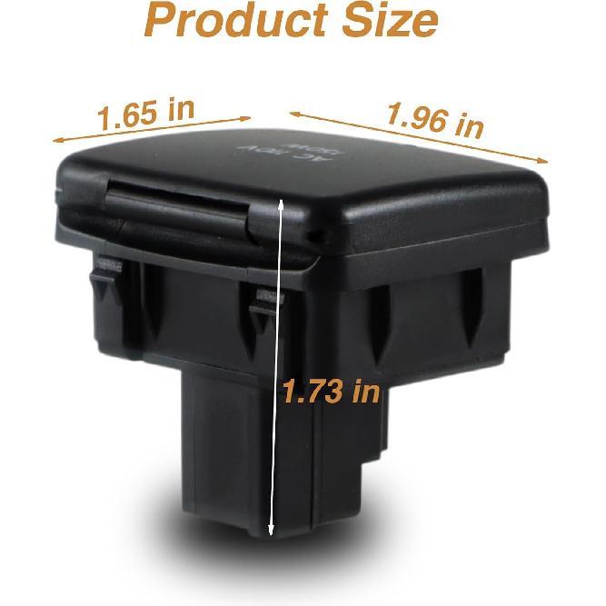 Center Console Power Outlet Plug 110V/150W Rear AC Outlet Socket Assembly Compatible With Ford F-150 2010-2014, F-250 350 450 Super Duty 2011-2016,