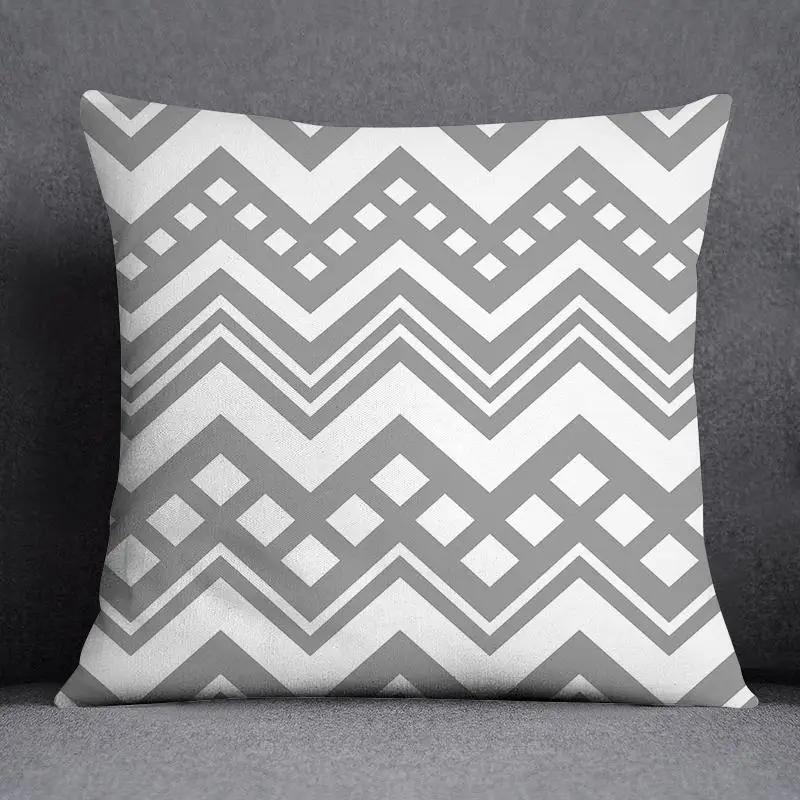 Pillowcase Home Office Decor Cushion Cover Grey Low White Floral Pattern