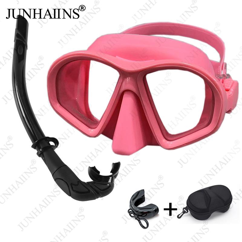 JUNHAIINS diving mask Low capacity multi-purpose diving mask Adult scuba diving mask Men's and women's diving goggles Diving 3