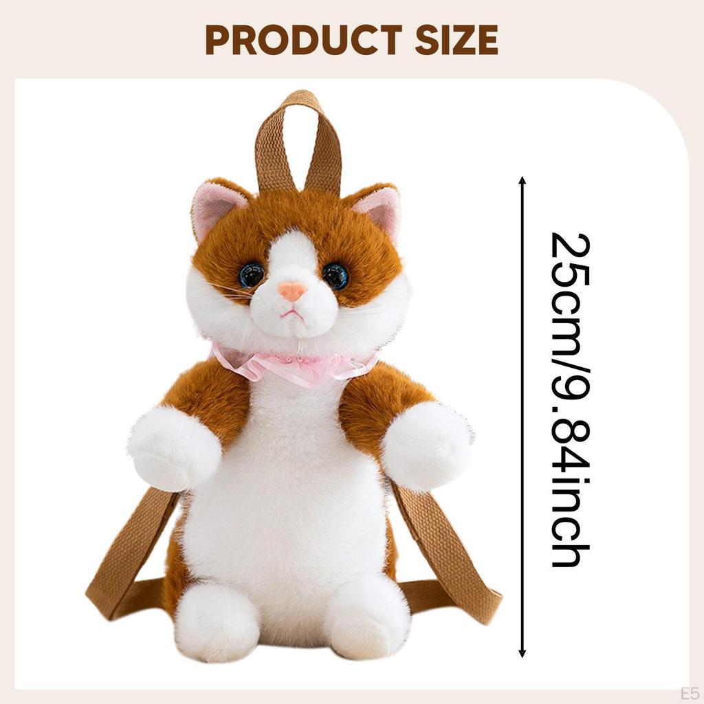Cat Backpack, Functional Stuffed Animal Bag, Realistic Doll And Secure Storage for Women, Suitable