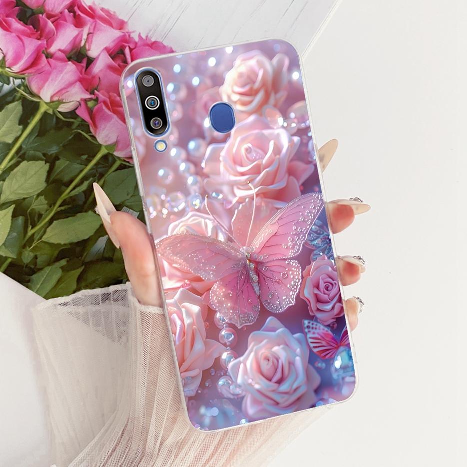 For Samsung Galaxy M10 M20 M30 Case Luxury Butterfly Tree Painted Cover Soft Slim Phone Case For Samsung M10 M20 M30 Fundas Bags