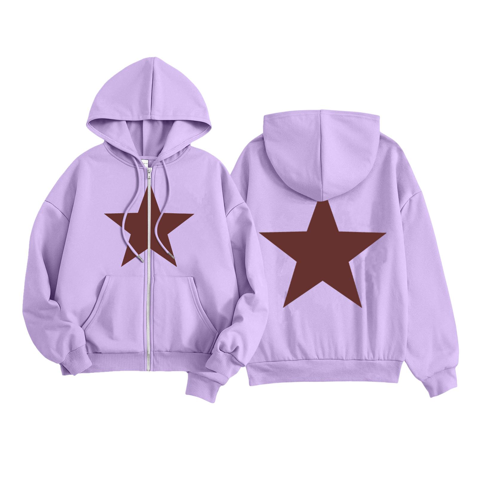 

Детская мода Женская легкая толстовка с длинным рукавом на молнии Толстовка с принтом и карманами 110