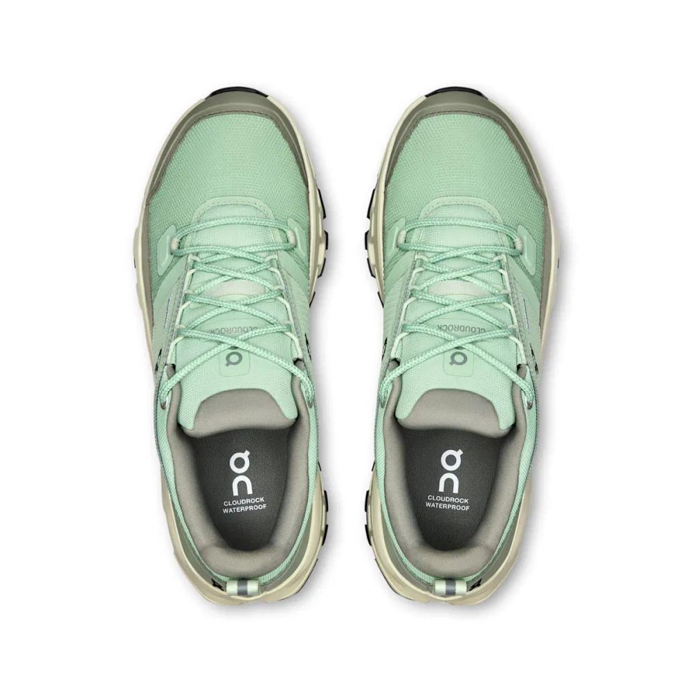 On Cloudrock Low WP Comfortable Durable Slip Resistant Wear Resistant Hiking Shoes Women Hiking Shoes Green 3WF10142078
