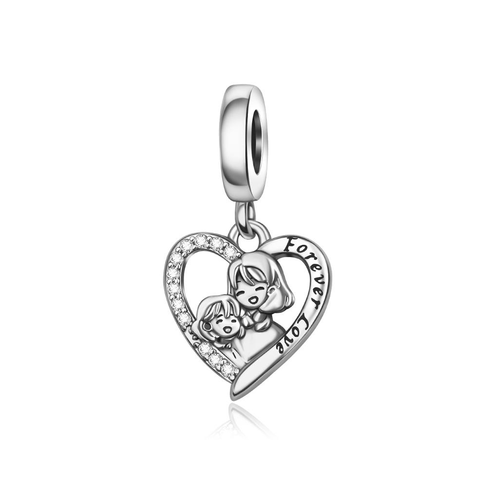 925 Silver Woman Charms MOM Mother Day Pendants Beads Fit Original Bracelet Necklace Jewelry Making Female Jewelry Gift