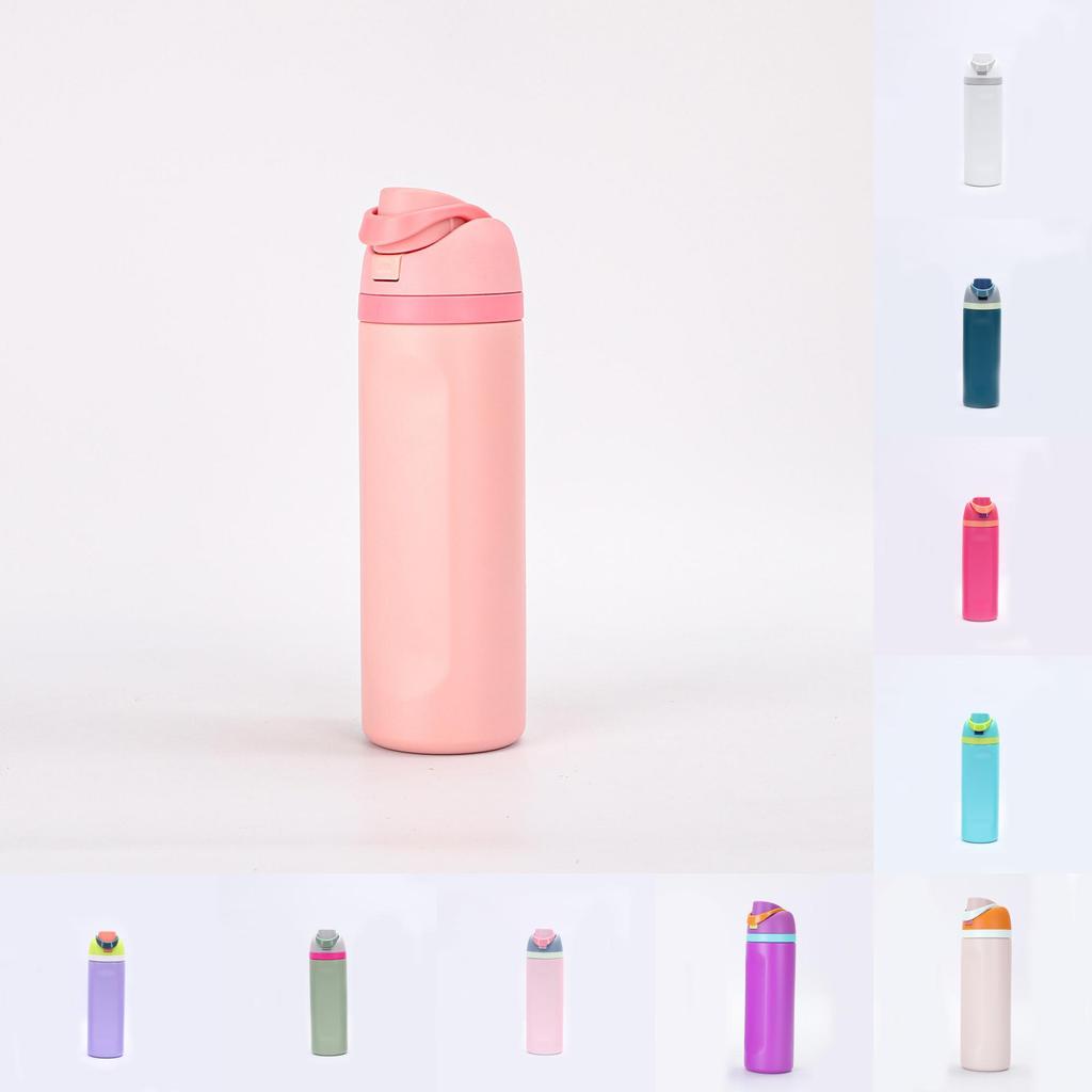 Steel Stainless Owala Water Bottle Straw 710ml Push Lid Keeps Sports Drinks