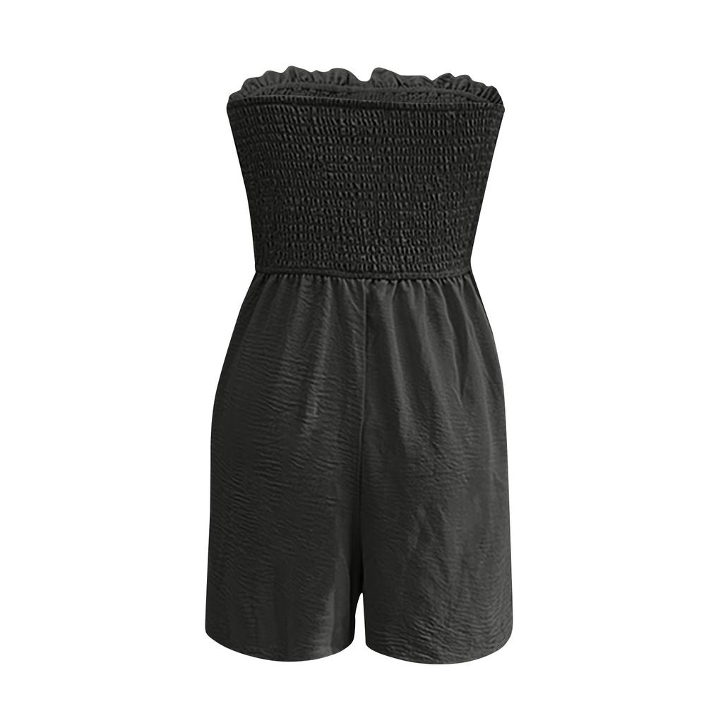 Dámský letní ležérní krátký overal bez manžet a s kapsami