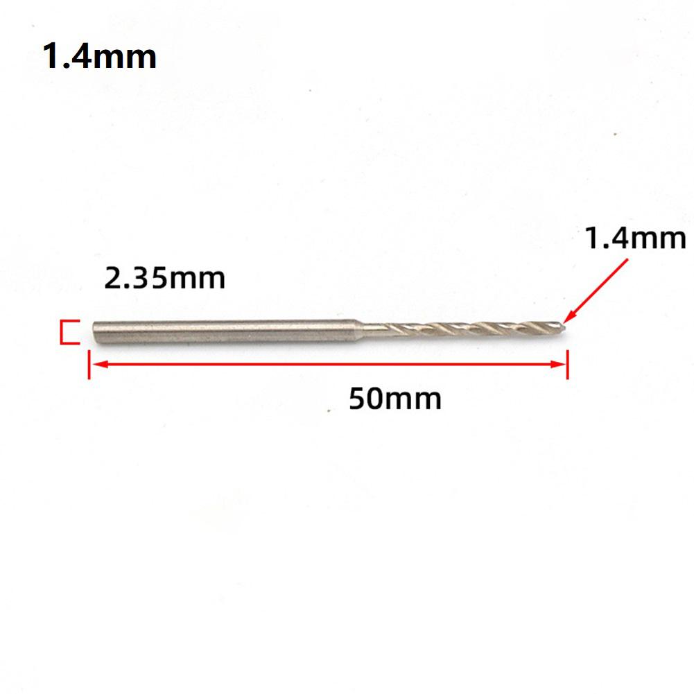 7pcs 2.35mm Shank Drill Bit 0.8 1.0 1.2 1.4 1.6 1.8 2.0mm For Jewelry Wood Plastic Rubber Model Drilling Hole Power Tool