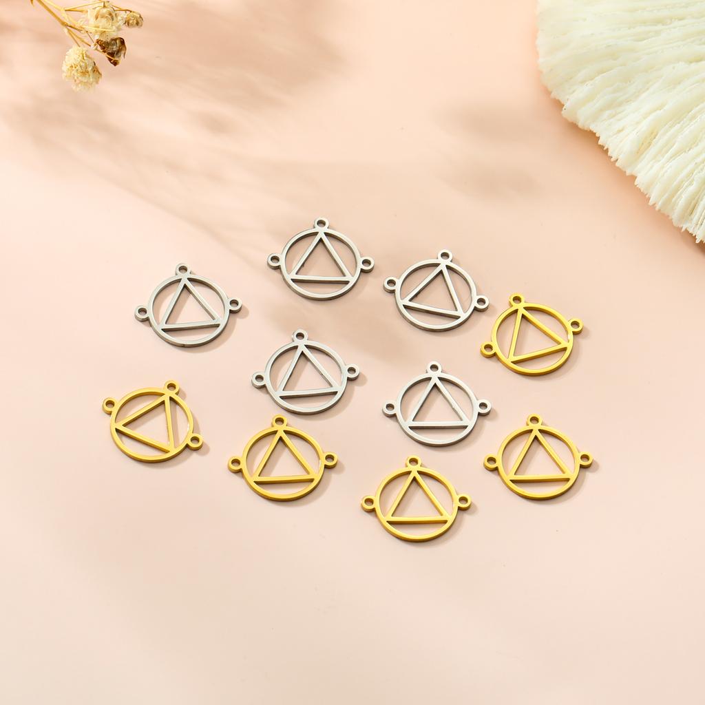 Teamer 5pcs Stainless Steel Charms Jewelry Making Evil Eye Flower Butterfly Geometric Charms Earring Necklace DIY Craft Supplies