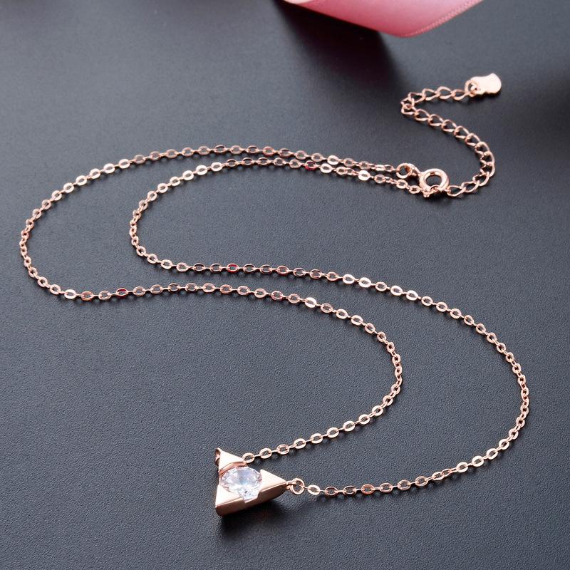 Lindon 925 Sterling Silver Classic Women Necklace Pendant Zircon Fashion Gift