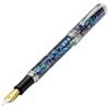 Xezo Maestro Fountain Pen, Medium Point. Natural Abalone Shell Inlay. Pure Platinum Plated. Handcrafted, Limited Edition.