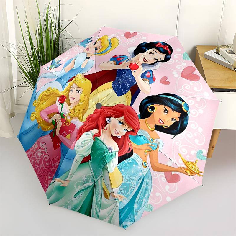 

Princess Themed Travel Umbrella-8 Ribs Automatic Opening and Closing, Portable Folding Design, Compact and Stylish Umbrella