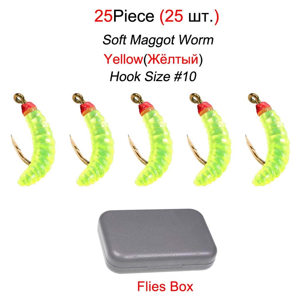 25 Stück Bionic Breadworm Bait Silikon Kunstköder Maggot Soft Worm Swimbait