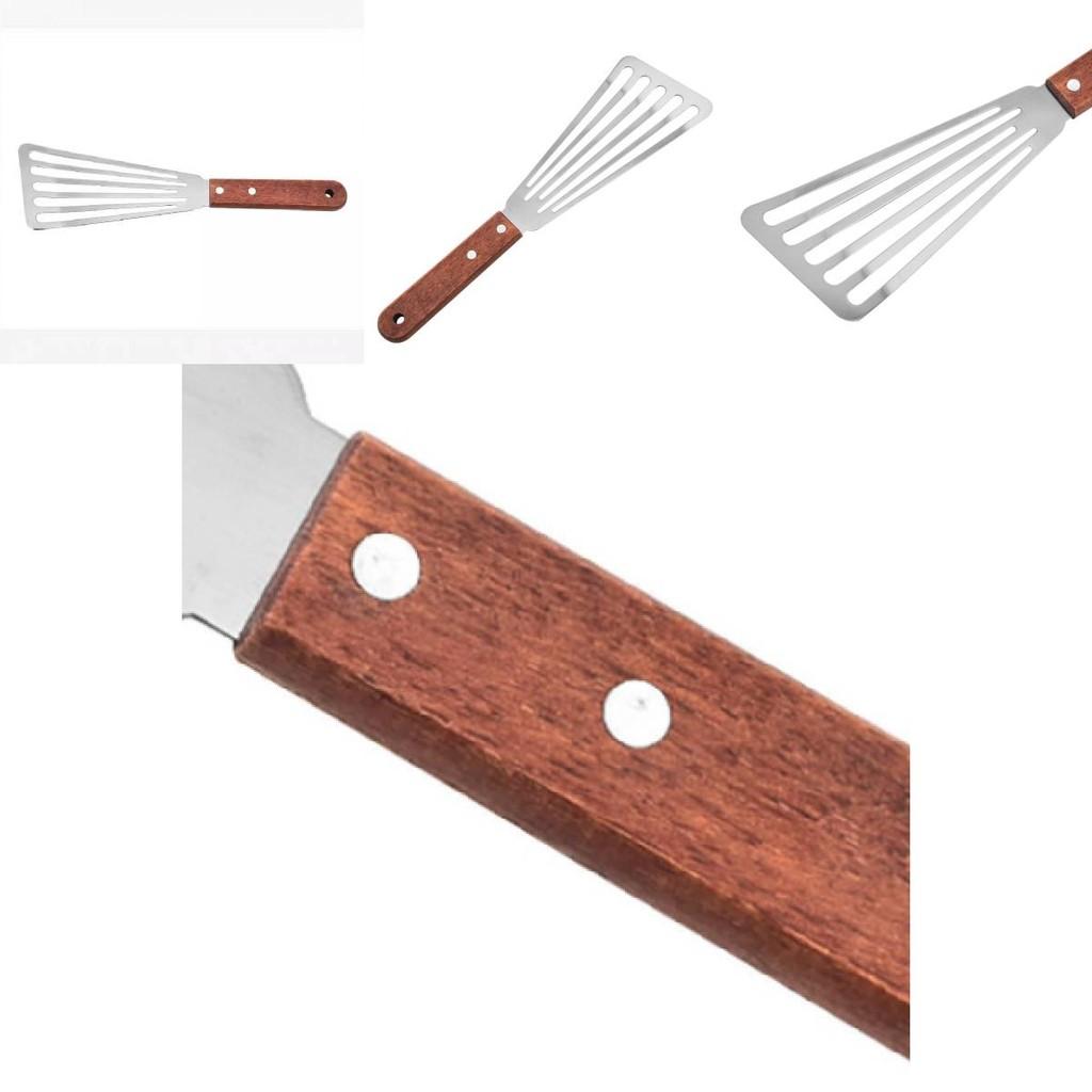 High Quality Stainless Steel Fish Spatula With Comfortable Wooden Handle For Cooking