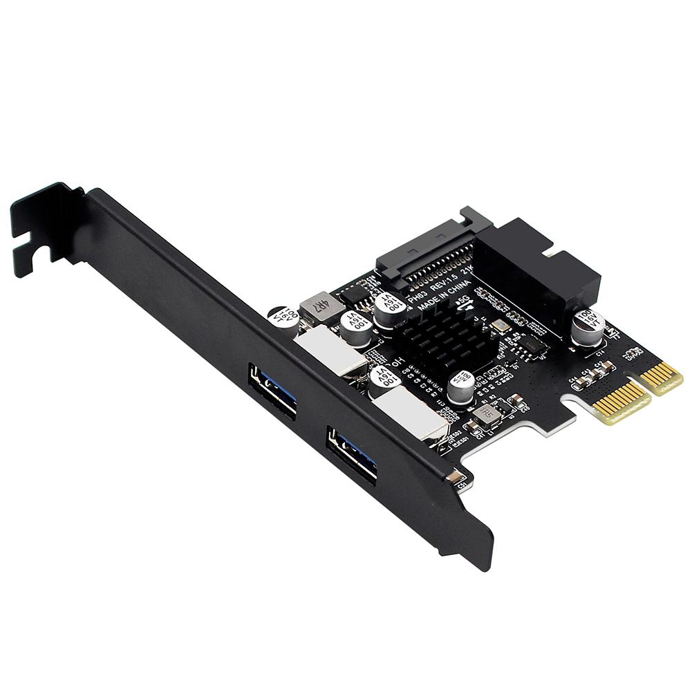 USB 3.0 PCI-E Expansion Card SATA 15Pin Power Port USB3.0 Hub 19pin/20Pin Front Panel PCI-E To USB Expansion Card for PC Desktop