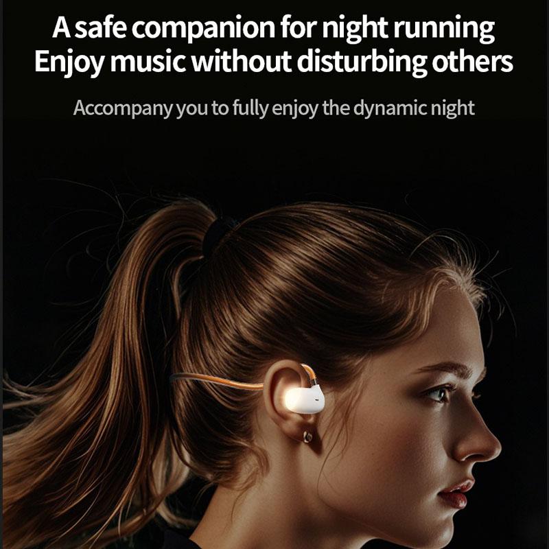 Waterproof Glowing Wireless Sport Headphone Air Conduction HiFi Stereo Music Headset With HD Microphone Low Latency Transmission