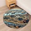 Custom Name Anno 1800 Printed Round Rug Carpet Chair Rug Area Rug Entryway Doormats,for Office Chair Living Room Bedroom Kitchen Room.