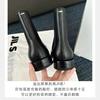 Cowhide Grape Mother Same Niche Medium Tube Elastic Toe Chelsea Boots Women's British Split Toe Short Boots Pig's Trotter Boots