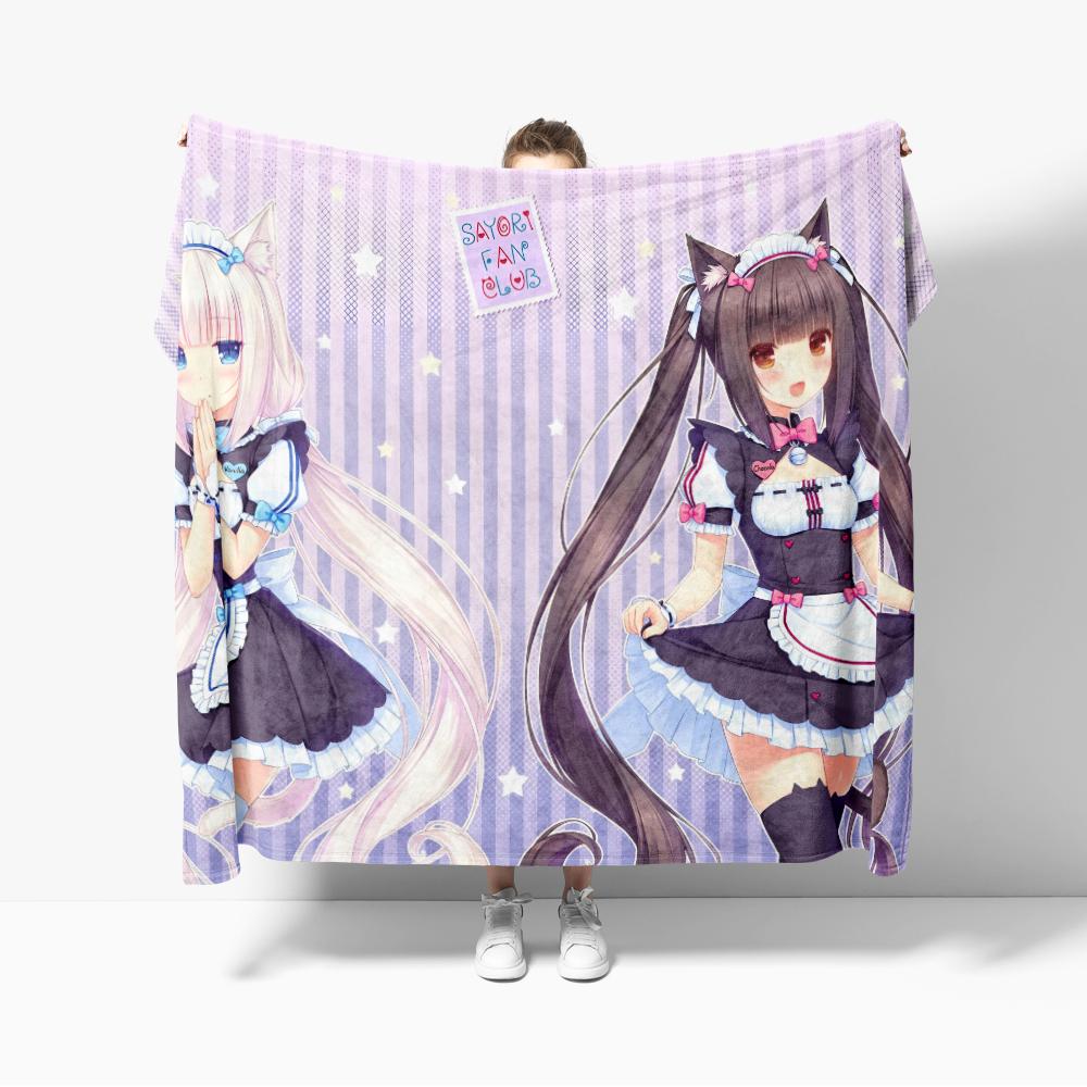 Anime Nekoparas Flanne Blanket Soft comforter sets throw for Couch Warm Flannel Blankets Bedroom Kawaii Cute