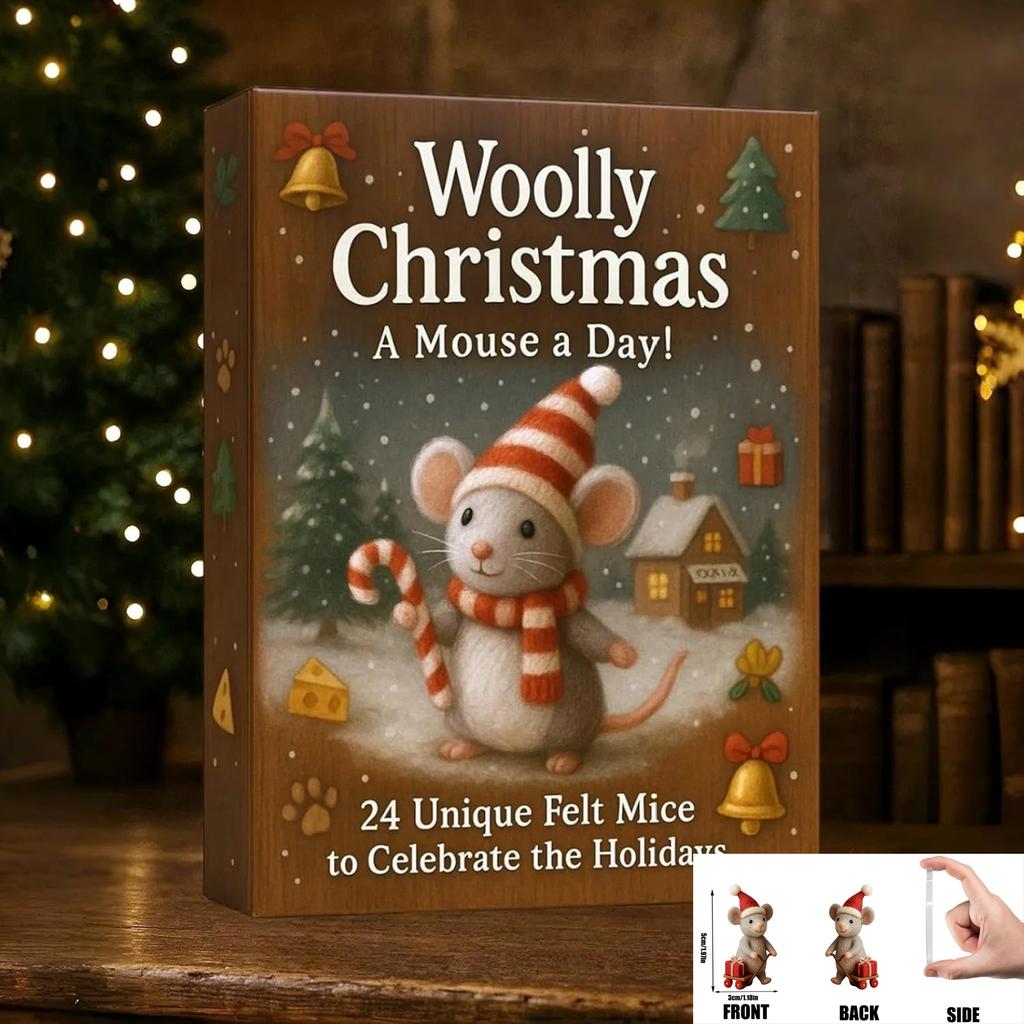 Mouse Advent Calendar 2025, 24-Day Christmas Countdown With 2d Acrylic Mice Ornaments, Holiday Décor For Families & Collectors