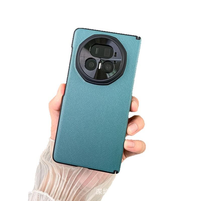 Anwendbar für Honor magicV5 neue Handyhülle Honor V3 schlichtes Leder VS3 magnetische Saugung doppelte Mittelachse V2 Business-Handyhülle
