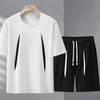 Plus Size 4XL-11XL Oversized Shorts Sets Summer T-shirt Vintage Clothes Men's 2 Pieces Set