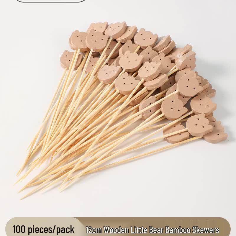 Oeny Cartoon Animal Disposable Bamboo Picks