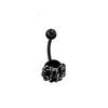 Multi-Color Turquoise Belly Button Ring with Skull and Ball Design