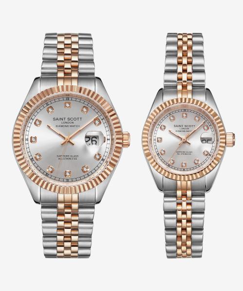 [SAINT SCOT LONDON] SAINT SCOT LONDON Tempus Diamond Couple Watch - Rose ST5601MF-RSS ST5601M-RSS