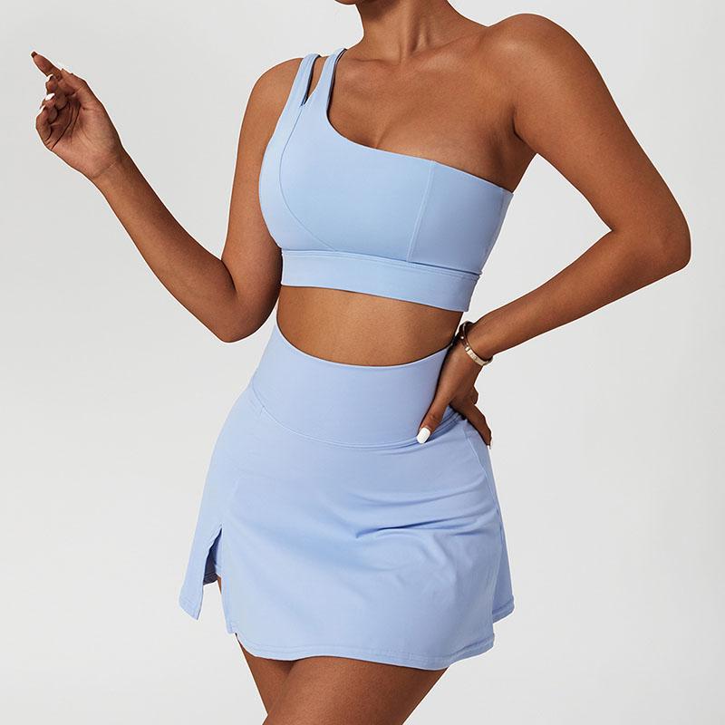 Jednodílná nahá podprsenka na jógu se zády na jedno rameno Elastická nárazuvzdorná sportovní spodní prádlo Dámská běžecká fitness vesta