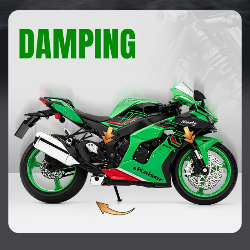 1/9 Kawasaki ZX10R Ninja Alloy Die Cast Motorcycle Model Toy Vehicle Collection Sound and Light Off Road Autocycle Toys Car