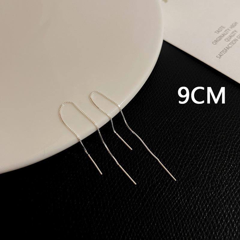 Korean Geometric Long Tassel Drop Earring For Women Box Chain Ear Line Earrings Girl Jewelry Brincos