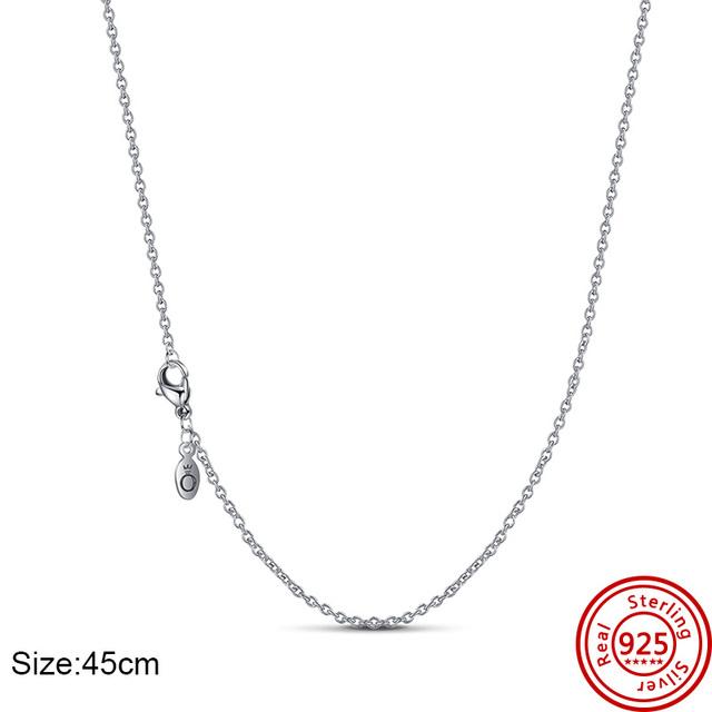 

100% 925 серебряная базовая цепочка с водной рябью, цепочка с звеньями, подходит для оригинальных бусин-шармов для женщин, ювелирные изделия в подарок