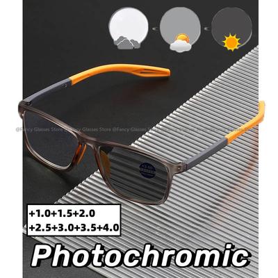 HD Pochromic Reading Glasses for Men Classic Color Changing Presbyopia Sunglasses Women Fashionable TR90 Far Sight Eyewear