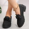 New Spring Autumn Women Loafers Round Toe Chunky Heel One Kick Sheep Suede Shoes Women Retro Metal Buckle Platform Women Shoes