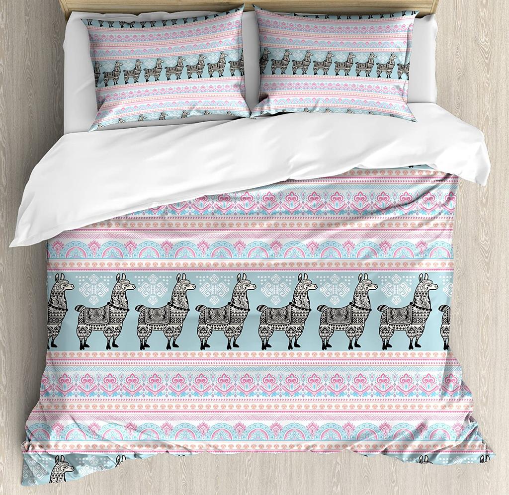 Llama Bedding Set For Bedroom Bed Home Alpacas In Love In the Mountains Fauna Valentine's Duvet Cover Quilt Cover And Pillowcase