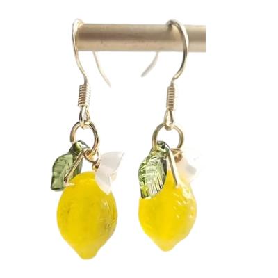 Fashionable Lemon Sculpture Ear Accessories Detailed Botanicals Jewelry Women's Fashion Gifts Addition Casual Wear