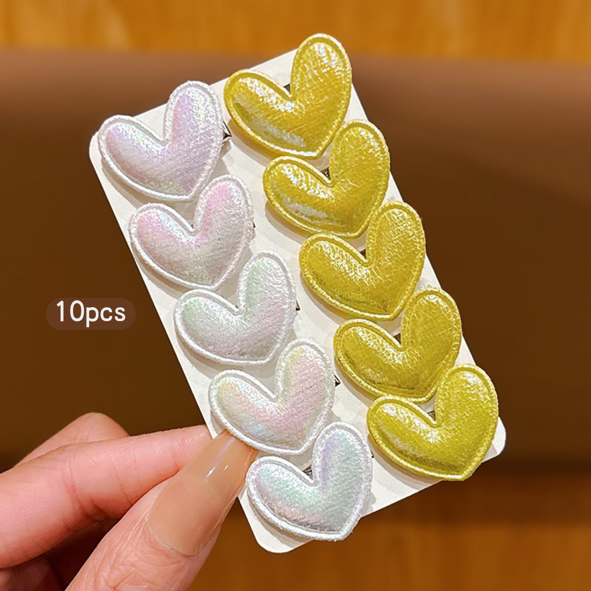 

10 cute small heart-shaped hair clips with simple hair accessories Size fits all