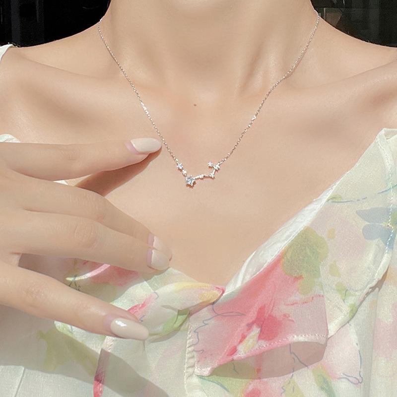 925 Sterling Silver Big Dipper Necklace for Women , Fashion Versatile Star Pendant Chain Daily Wear Gift